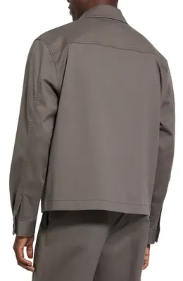 Theory Theory Moonsoft Cotton Twill Button-Up Shirt Jacket in Morel — Men Autumn grey Outerwear