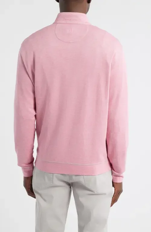 johnnie-O johnnie-O Hanks Heathered Quarter Zip Pullover in Berry — Men Spring pink Tops