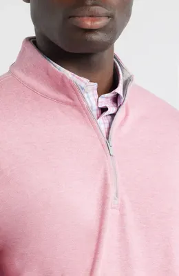 johnnie-O johnnie-O Hanks Heathered Quarter Zip Pullover in Berry — Men Spring pink Tops