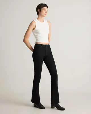 Quince Quince | Women's Luna Stretch Flare Jeans in Black — Women Winter black Jeans & Denim