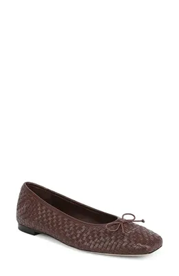 Vince Vince Darla Weave Ballet Flat in Molton Brown — Women Autumn brown Shoes