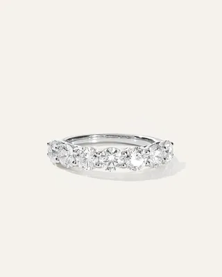 Quince Quince Women's Lab Grown Diamond Round Seven Stone Band Rings in White Gold — Women Summer gold Accessories