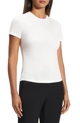 Theory Theory Tiny Apex Organic Pima Cotton T-Shirt in White — Women Winter white Tops