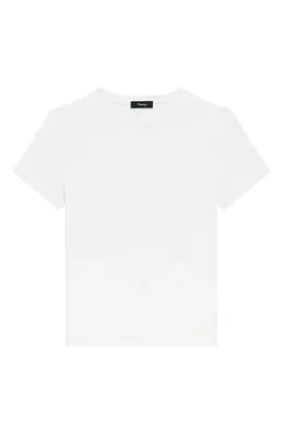 Theory Theory Tiny Apex Organic Pima Cotton T-Shirt in White — Women Winter white Tops