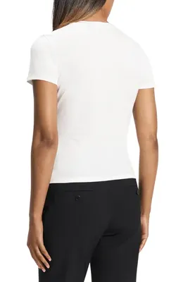 Theory Theory Tiny Apex Organic Pima Cotton T-Shirt in White — Women Winter white Tops