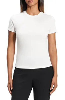 Theory Theory Tiny Apex Organic Pima Cotton T-Shirt in White — Women Winter white Tops
