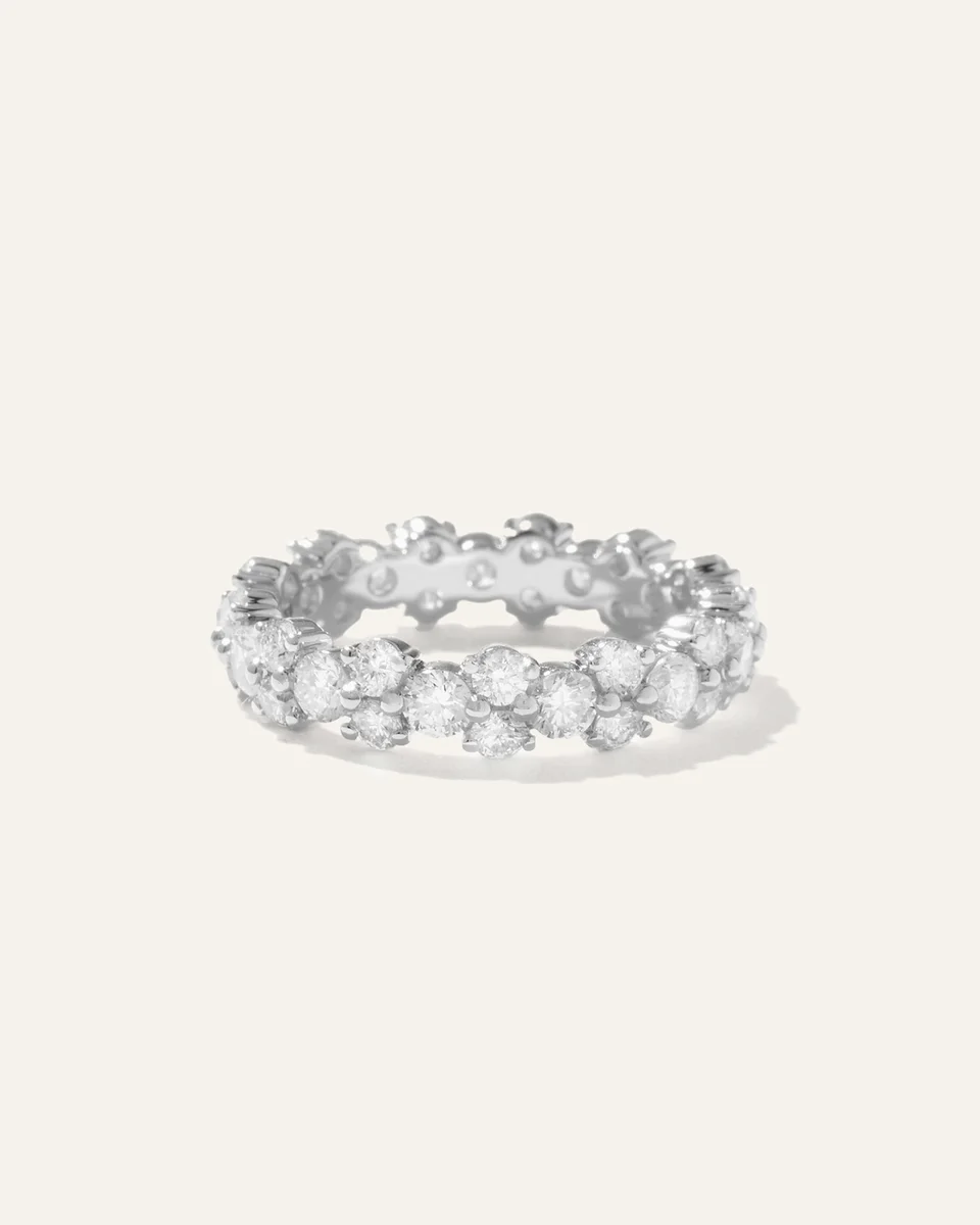Quince Quince Women's 14K Gold Lab Grown Diamond Cluster Eternity Band Rings in White Gold — Women Summer white Accessories