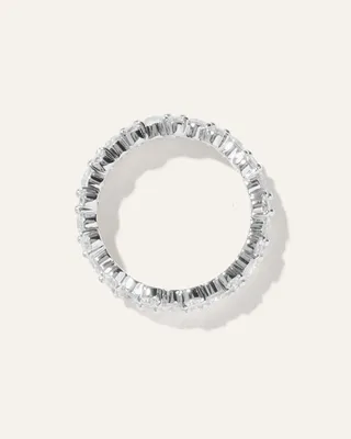 Quince Quince Women's 14K Gold Lab Grown Diamond Cluster Eternity Band Rings in White Gold — Women Summer white Accessories