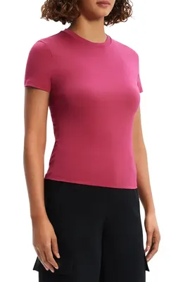Theory Theory Tiny Apex Organic Pima Cotton T-Shirt in Deep Rose — Women Autumn red Tops