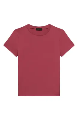 Theory Theory Tiny Apex Organic Pima Cotton T-Shirt in Deep Rose — Women Autumn red Tops