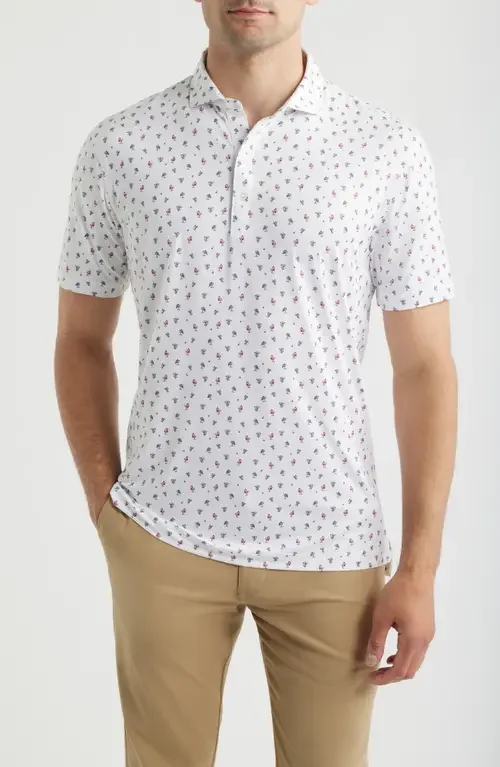johnnie-O johnnie-O Birdie Bar Featherweight Performance Polo in White — Men Winter white Tops