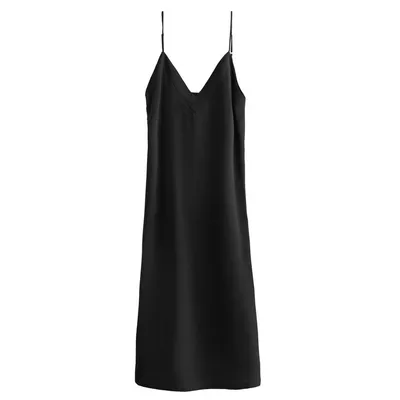 Cuyana Silk Slip Dress - Black / in black — Winter black Dresses