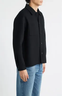 FRAME FRAME Double Face Wool Shirt Jacket in Black — Men Winter black Outerwear