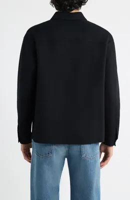 FRAME FRAME Double Face Wool Shirt Jacket in Black — Men Winter black Outerwear