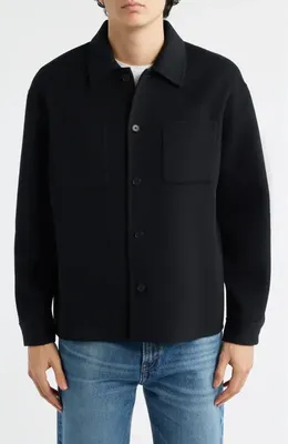 FRAME FRAME Double Face Wool Shirt Jacket in Black — Men Winter black Outerwear