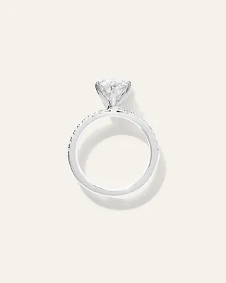 Quince Quince | Women's Lab Grown Diamond Marquise Petite Pave Engagement Ring 3ct in White Gold — Women Summer ivory Accessories