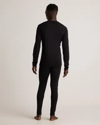 Quince Quince | Men's 100% Merino Wool Cold Weather Base Layer Crew Neck Alpaca Sweater in Black — Men Winter black Activewear