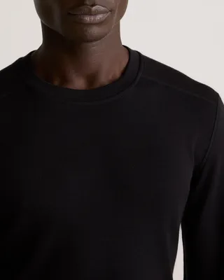 Quince Quince | Men's 100% Merino Wool Cold Weather Base Layer Crew Neck Alpaca Sweater in Black — Men Winter black Activewear