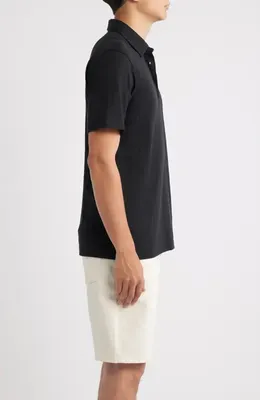 AG AG Bryce Stretch Cotton Polo in True Black — Men Winter black Tops