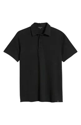 AG AG Bryce Stretch Cotton Polo in True Black — Men Winter black Tops