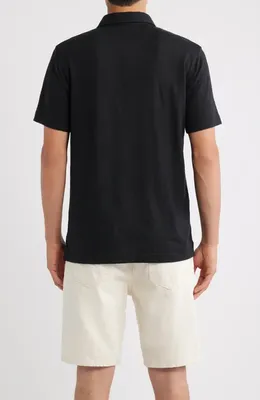 AG AG Bryce Stretch Cotton Polo in True Black — Men Winter black Tops
