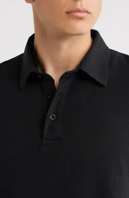 AG AG Bryce Stretch Cotton Polo in True Black — Men Winter black Tops