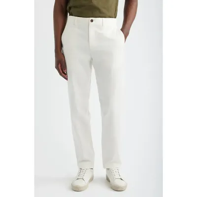 Theory Theory Zaine Slim Chino in Moonsoft Cotton Blend Trousers in Winter Ivory — Men Winter white Pants