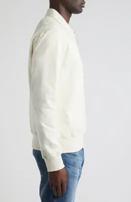 AG AG Ethan Quarter Zip Sweatshirt in Ivory Dust — Men Spring white Tops