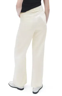 rag & bone rag & bone Featherweight Logan Wide Leg Jeans in Ecru — Women Spring ivory Pants