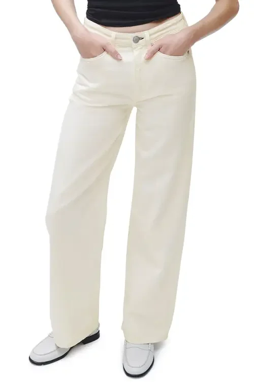rag & bone rag & bone Featherweight Logan Wide Leg Jeans in Ecru — Women Spring ivory Pants