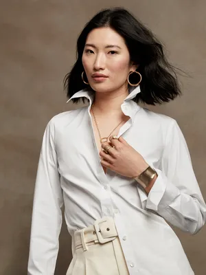Unknown Riley Ii Tailored Shirt in White — Women Winter white Tops