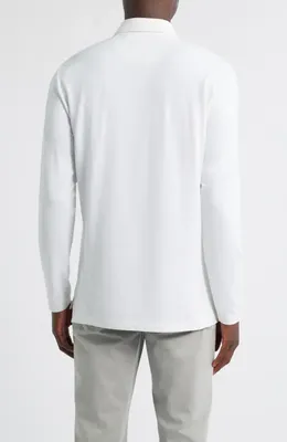 johnnie-O johnnie-O Idris Top Shelf Long Sleeve Polo in White — Men Winter white Tops
