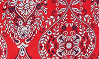 Boden Boden Delphine Print Sleeveless Jersey Midi Dress in Blood Orange Gardenia — Women Autumn red Dresses
