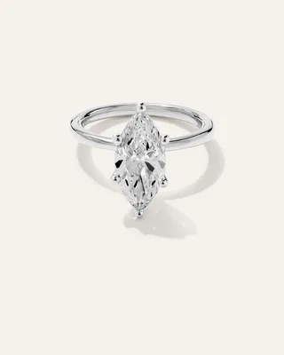 Quince Quince | Women's Lab Grown Diamond Marquise Comfort Fit Engagement Ring 3ct in Platinum — Women Summer white Accessories