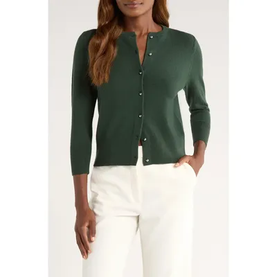 Vince Vince Wool & Cashmere Blend Cardigan in Forest — Women Autumn teal Tops