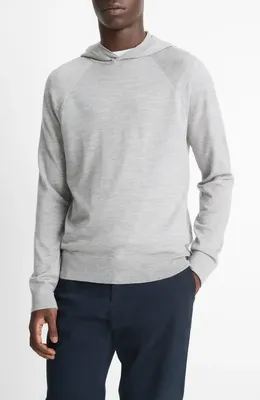 Vince Vince Wool & Cashmere Hooded Sweater in Heather Grey — Men Summer silver Tops