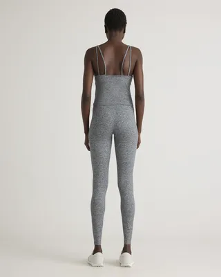 Quince Quince | Women's Ultra-Soft Strappy Cropped Tank Top in Heather Grey — Women Summer silver Athletic Tops