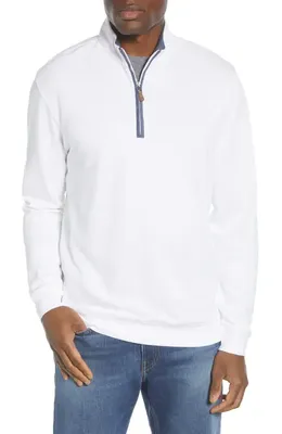 johnnie-O johnnie-O Sully Quarter Zip Pullover in White — Men Winter white Tops