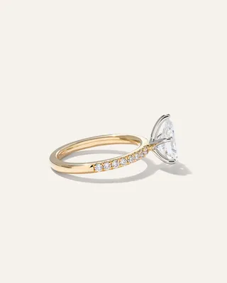Quince Quince | Women's Lab Grown Diamond Pear Petite Pave Engagement Ring 1.5ct in Yellow Gold — Women Spring gold Accessories