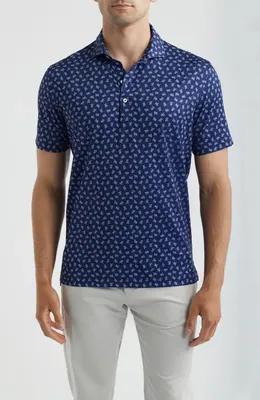 johnnie-O johnnie-O USA Flag Print Performance Jersey Polo in Navy — Men Winter navy Tops