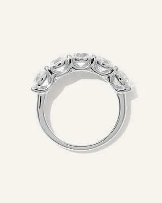 Quince Quince Women's Lab Grown Diamond Five Stone Band Rings in Platinum — Women Summer white Accessories
