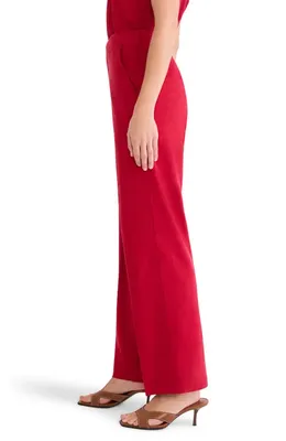 NIC+ZOE NIC+ZOE Lenox Linen Blend Pants in Red Mix — Women Winter red Pants