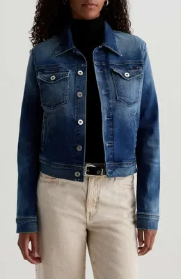 AG AG Robyn Crop Stretch Denim Jacket in 9 Years Enchantment — Women Winter blue Outerwear