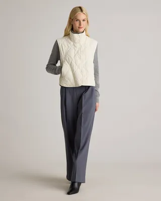 Quince Quince | Women's Featherless Quilted Puffer Vest in Silken White — Women Winter white Vests