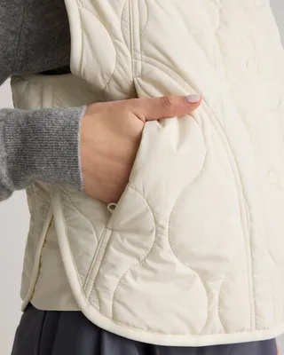 Quince Quince | Women's Featherless Quilted Puffer Vest in Silken White — Women Winter white Vests