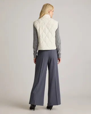 Quince Quince | Women's Featherless Quilted Puffer Vest in Silken White — Women Winter white Vests