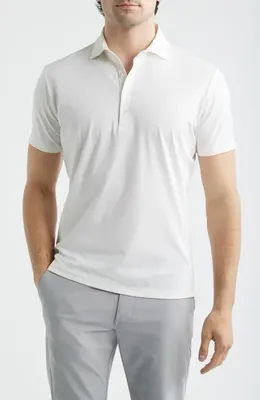 johnnie-O johnnie-O Elba Top Shelf Cotton Blend Piqué Polo in White — Men Winter white Tops