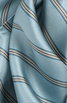 Vince Vince Stripe Silk Twill Scarf in Del Mar — Women Summer grey Accessories