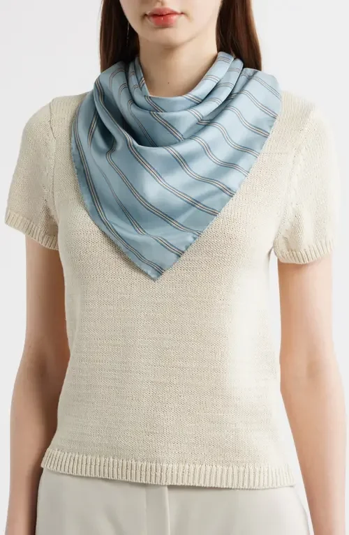 Vince Vince Stripe Silk Twill Scarf in Del Mar — Women Summer grey Accessories