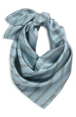 Vince Vince Stripe Silk Twill Scarf in Del Mar — Women Summer grey Accessories